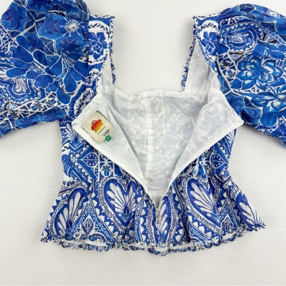 Farm Rio Blue Tile Top - Picture 5 of 5